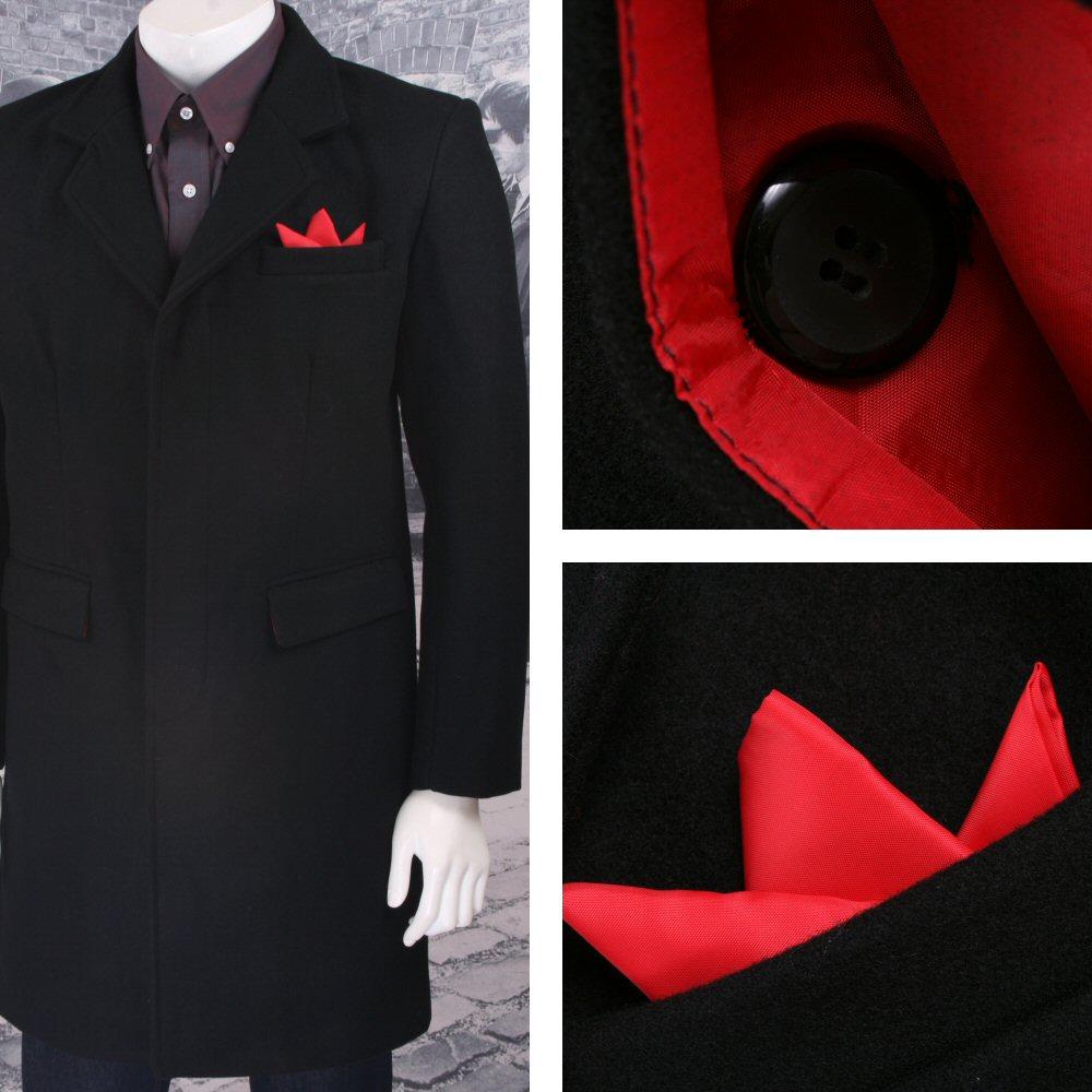 Relco Mod Skin Retro Crombie Coat Black Mens Crombie Black 80% Wool Fitted Over